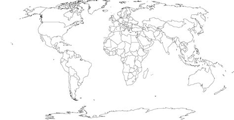 World Map Outline Without Names Robinson Webvectormaps In 2021