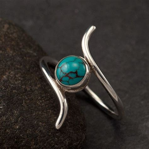 Turquoise Ring Sterling Silver Turquoise Ring Silver Stone Ring