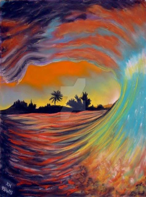 Ocean Wave At Sunset By Pastel Lover On Deviantart