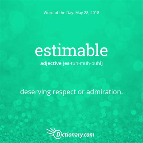 Word Of The Day Estimable