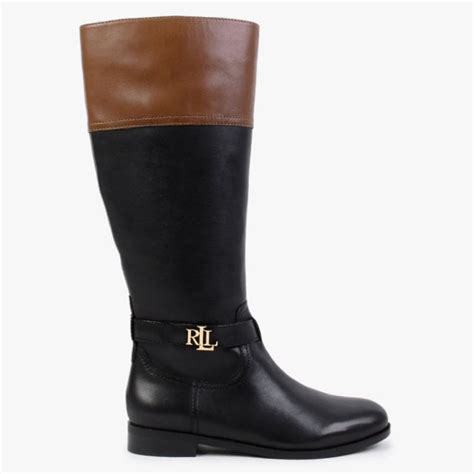 Baylee Black Leather Riding Boots