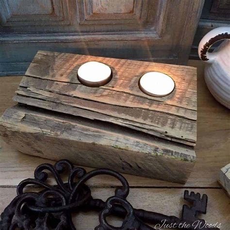 Barn Wood Tea Light Candle Holder Rustic Decor From Reclaimed Wood