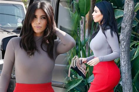 Lady In Red Kim Kardashian Shows Off Her Butt In Scarlet Bodycon Skirt