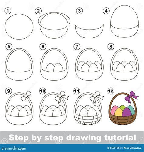 How To Draw A Easter Basket Vector Illustration