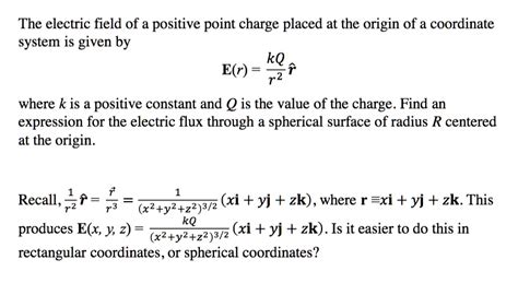 Solved The Electric Field Of A Positive Point Charge Placed At The