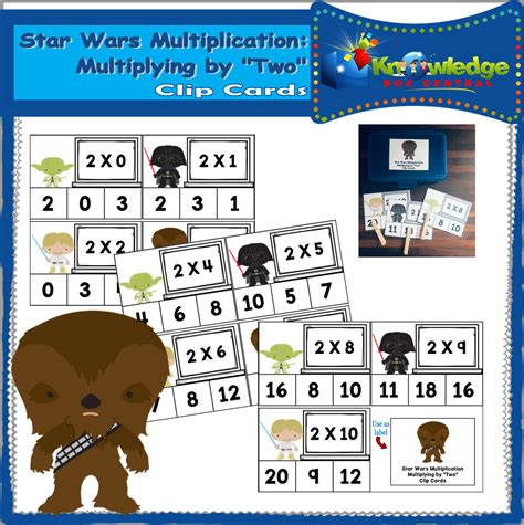 Star Wars Multiplication Multiplying By Two Clip Cards