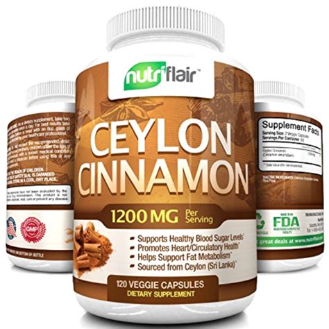Nutriflair Ceylon Cinnamon Made With Organic 1200mg Per Serving 120
