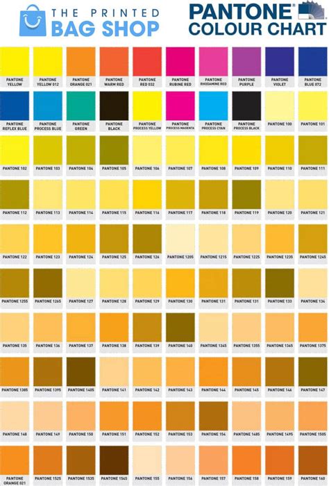 Yellow Pantone Color Chart