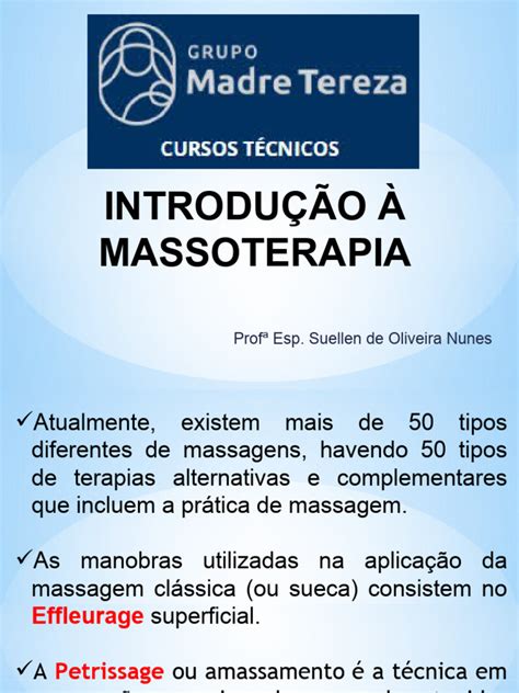 IntroduÇÃo À Massoterapia 02 Pdf Massagem Neurotransmissor