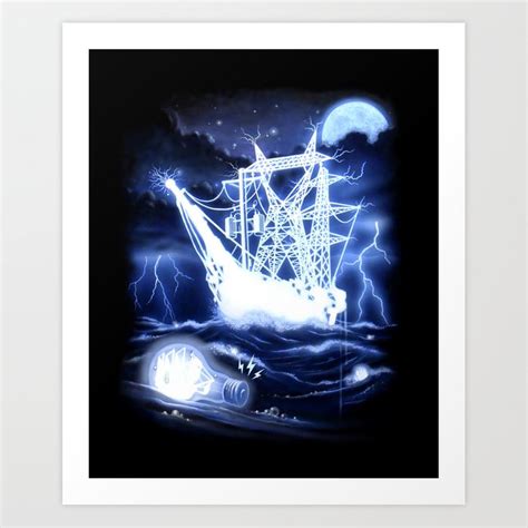High Voltage Ghost Ship Art Print By Apescape Society6