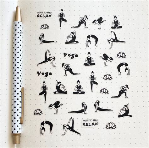 Yoga Stickers Yoga Planner Stickers Exercise Sticker Etsy In 2021