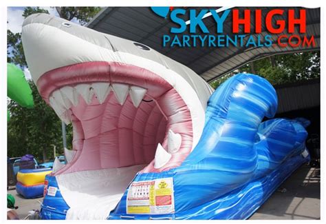 Houston Tx Shark Inflatable Slide Sky High Party Rentals
