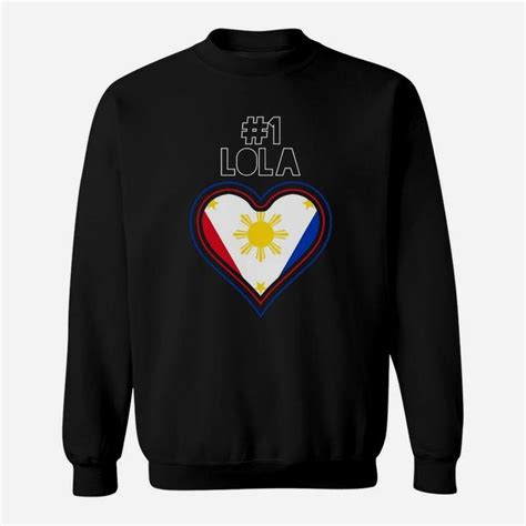 1 Lola Filipino Grandmother Pinoy Pride Philippines Flag Sweatshirt