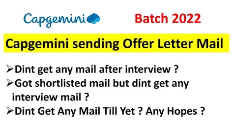 Capgemini Started Sending Offer Letters Capgemini Interview Resulr