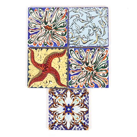 Lot Salvador Dali 1904 1989 Set Of Four Tiles For Maurice Duchin