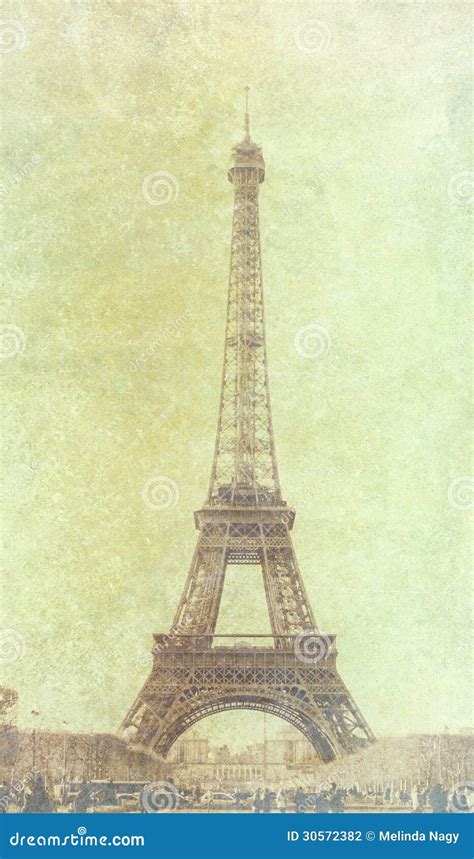 Vintage Photo Of Eiffel Tower Stock Photo Image Of Grungy Place