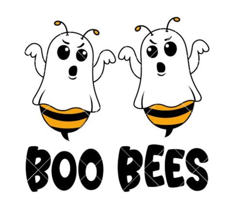 Boo Bees Svg Ghost Bee Svg Boo Svg Halloween Etsy Polska
