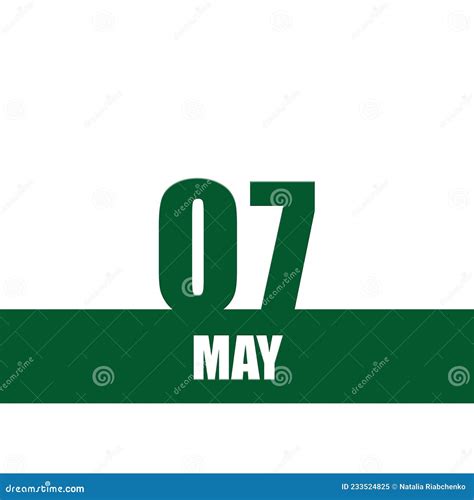 May 7 7th Day Of Month Calendar Dategreen Numbers And Stripe With