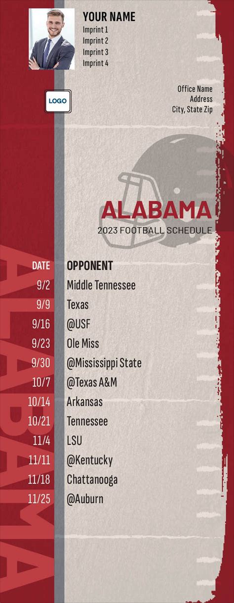 Custom Alabama Crimson Tide Football Schedule Magnets Free Samples