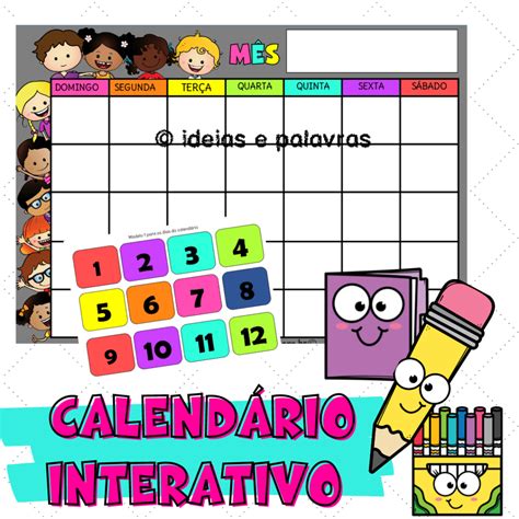 Calendário Interativo Para Sala De Aula Educação Infantil E Ensino