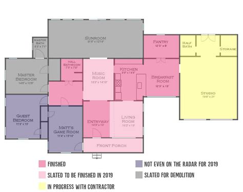 A Color Coded House Map Whats Done Whats In Progress