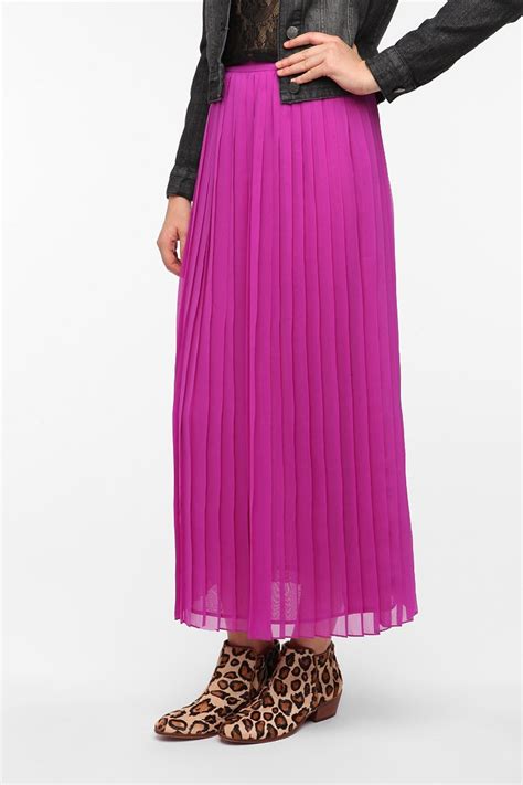 Lyst Sparkle And Fade Pleated Chiffon Maxi Skirt In Purple