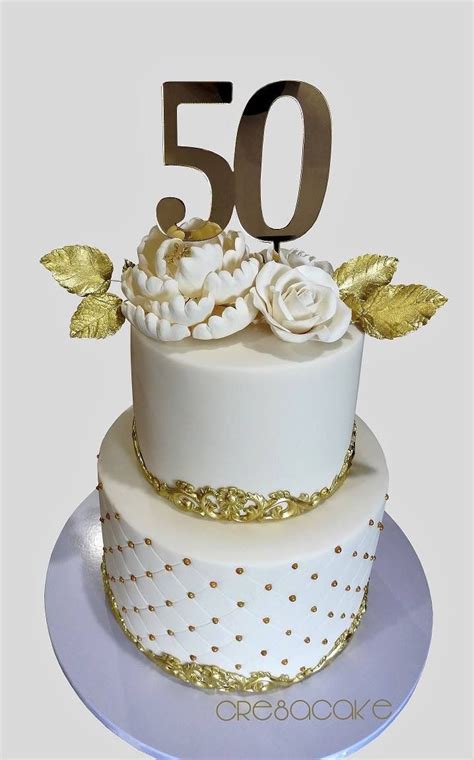 50th Birthday Cake 🎂 Gold And Quilting 50 Birthday Cake Button Cake