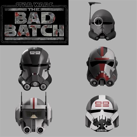 Bad Batch Helmet Set The Clone Wars And The Bad Batch Stl Etsy Uk