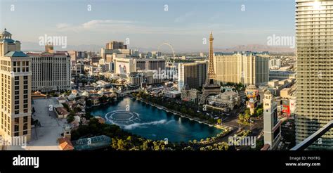 Panorama Of The Bellagio Lake Las Vegas Stock Photo Alamy