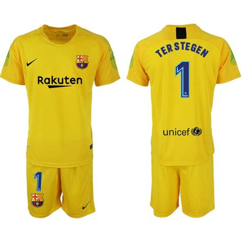 201819 Barcelona 1 Ter Stegen Goalkeeper Short Shirt Yellow Jersey