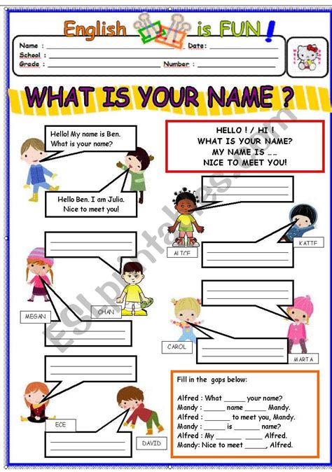 What Is Your Name Esl Worksheet By Bburcu Whats Your Name Worksheets
