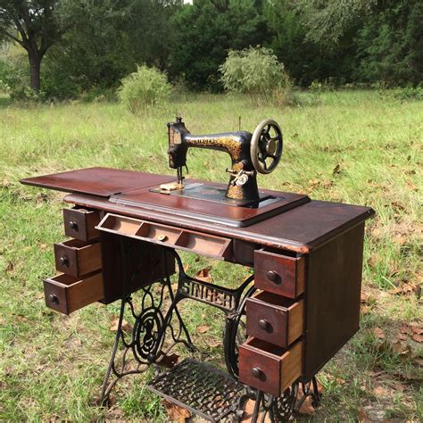 antique treadle singer sewing machine model 27 black and etsy