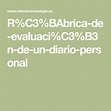 R%C3%BAbrica-de-evaluaci%C3%B3n-de-un-diario-personal | Diarios ...