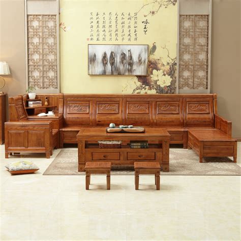 Buy Living Room Combination Solid Wood Sofa Chinese Free Combination