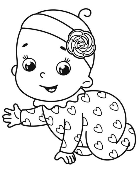 Cute Baby Girl Coloring Page Free Printable Coloring Pages For Kids