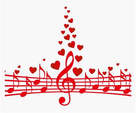Transparent Music Notes Heart Png Music Notes With Heart Png Png