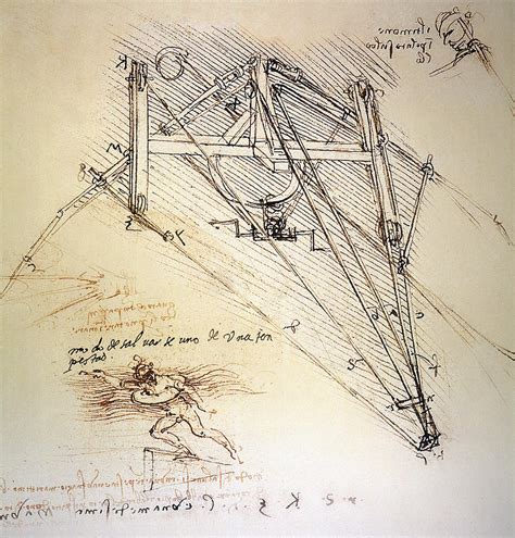 Ornithopter Drawing By Leonardo Da Vinci