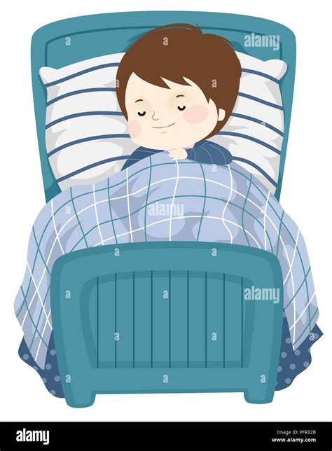 Cartoon Boy Sleeping In Bed