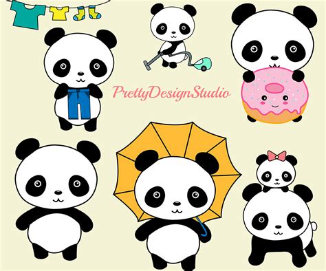 Cute Panda Clipart By Prettydesignstudio Design Bundles