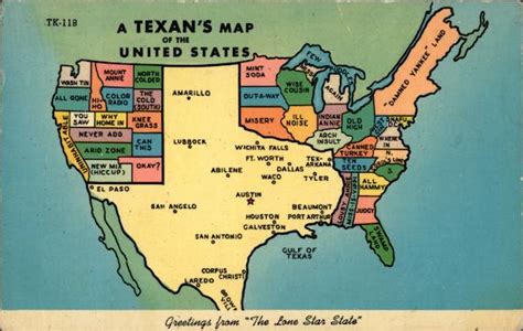 A Texans Map Of The United States Texas Maps
