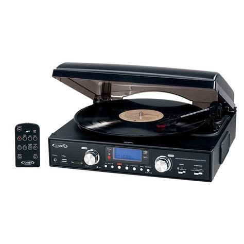 Jensen Digital 3 Speed Stereo Turntable With Mp3 Encoding And Amfm