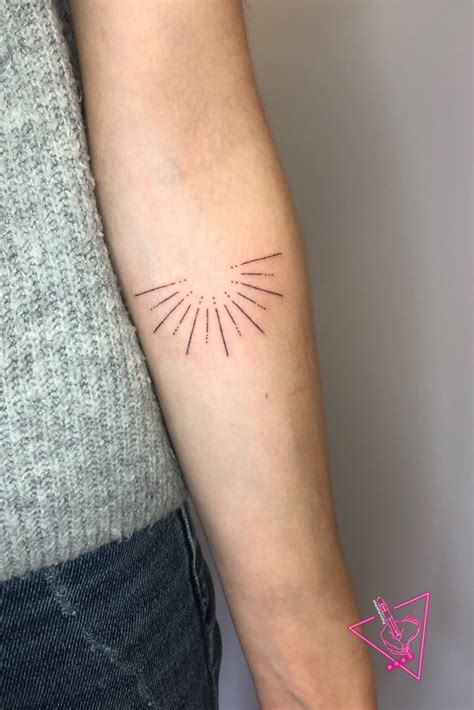 Hand Poked Sun Rays Tattoo Poke Tattoo Sun Rays Tattoo Sun Tattoos