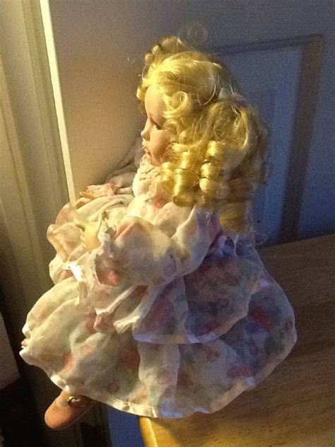 vintage porcelain collectible sitting doll with blonde etsy