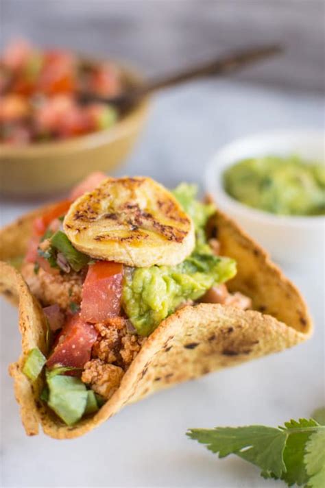 Mini Sofritas Tostada Bowls With Fried Platains