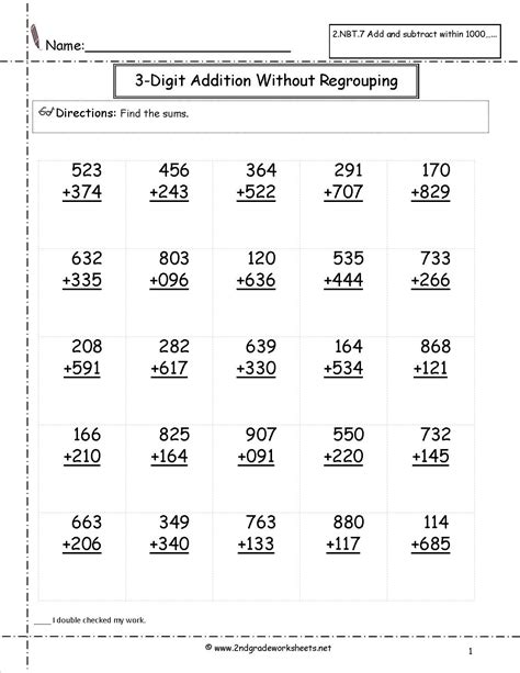 Math For Second Grade Worksheets
