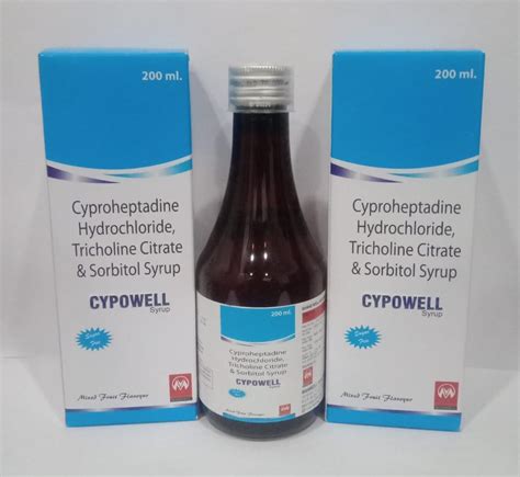 Cyproheptadine Hydrochloride Tricholine Citrate And Sorbitol Syrup
