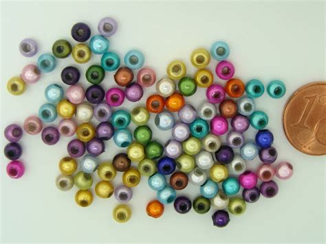 Perles Acrylique Rondes 4mm Miracle Mix Couleurs Par 100 Pcs Perles Résine Synthétique
