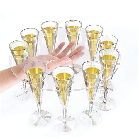 Acrylic Champagne Flute Suspension Serving Tray Glass Display Stand
