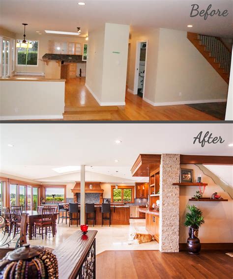 The warren, new jersey homeowners hired the design build planners to create their remodeling designs. Before & After House Transformation, Glassed-in staircase ...