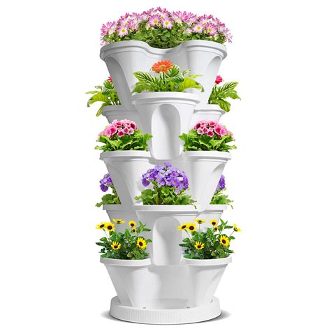 Buy T4u 5 Tier Vertical Stackable Tower Planters Large Garden Plant